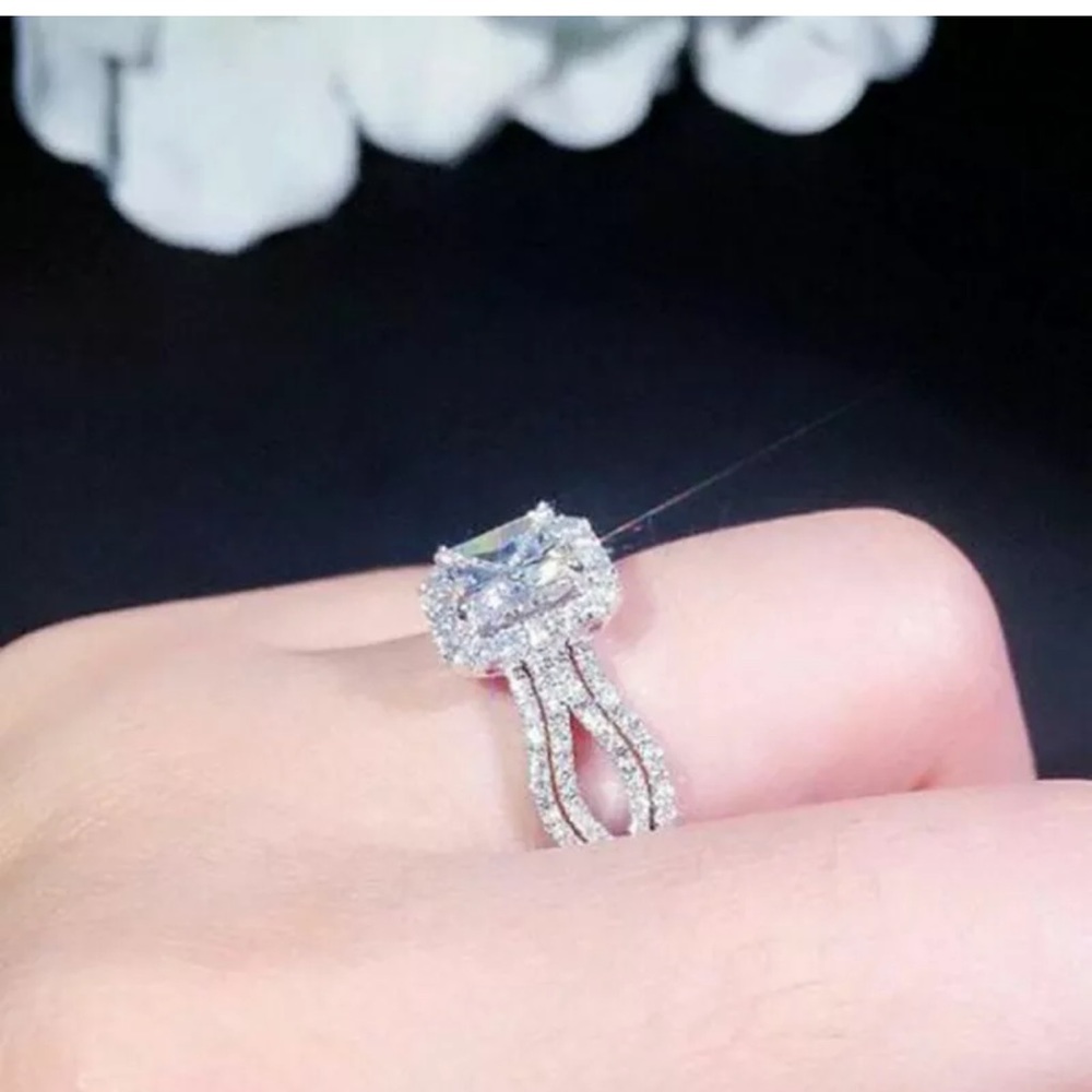 Elegant 925 Silver Rings for Women Cubic Zirconia - Picture 4 of 4